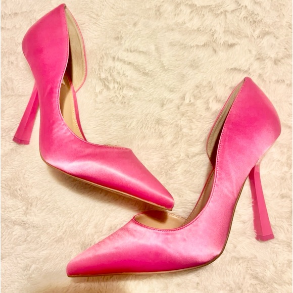 Steve Madden Pink Special Occasion Satin Block Heel Size 10 - Picture 6 of 10